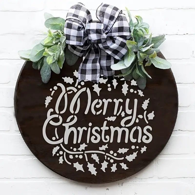 Merry Christmas Stencil 6in x 6in (16 Piece)