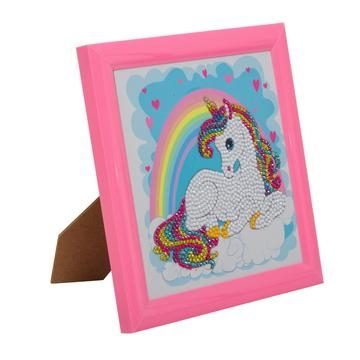 Unicorn Rainbow - Frameable Crystal Art 16x16cm in frame
