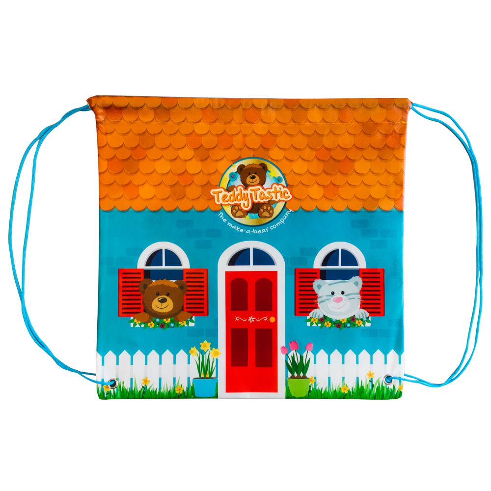 Cottage Design Drawstring Bag - Teddytastic Build your Own Bear Kits