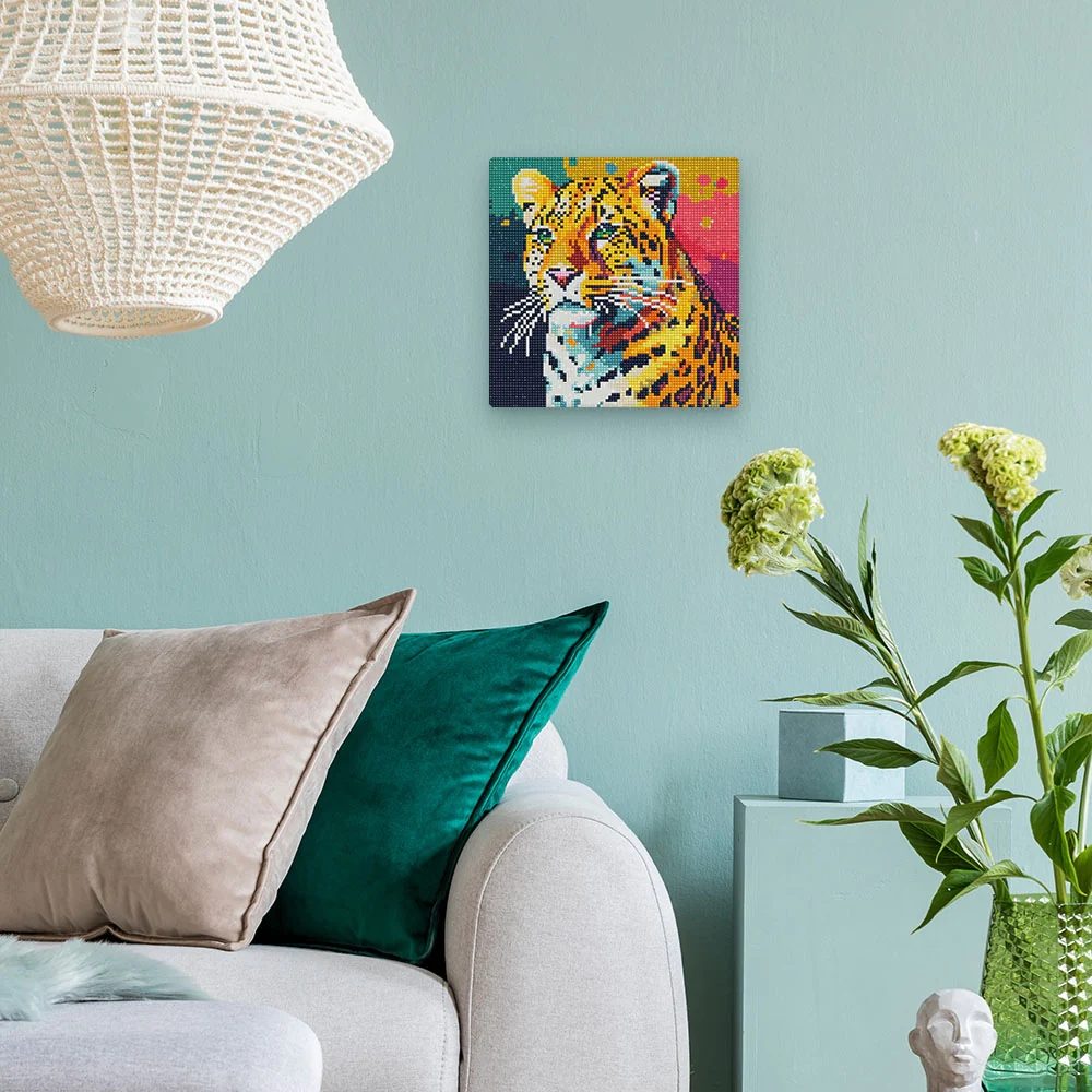Leopard Abstract Pop Art - Mini Diamond Painting 25 x 25 cm