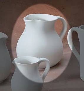 Two Litre Pitcher Unpainted Ceramic Blank Bisqueware