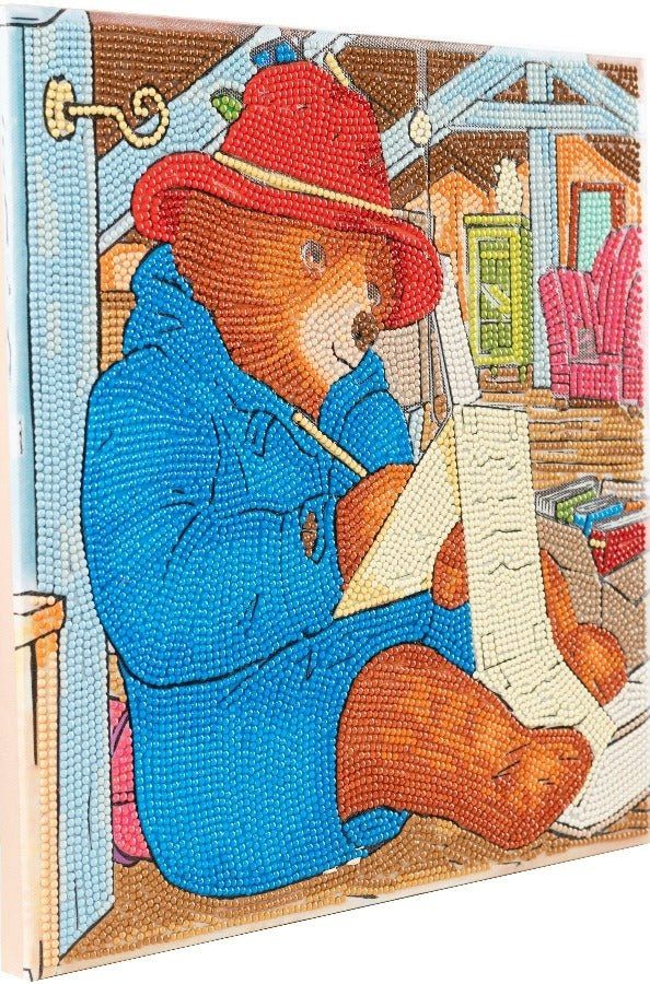 CAK-PDB701M Paddington Writing a Letter Crystal Art Canvas Kit Canvas Completed Angled