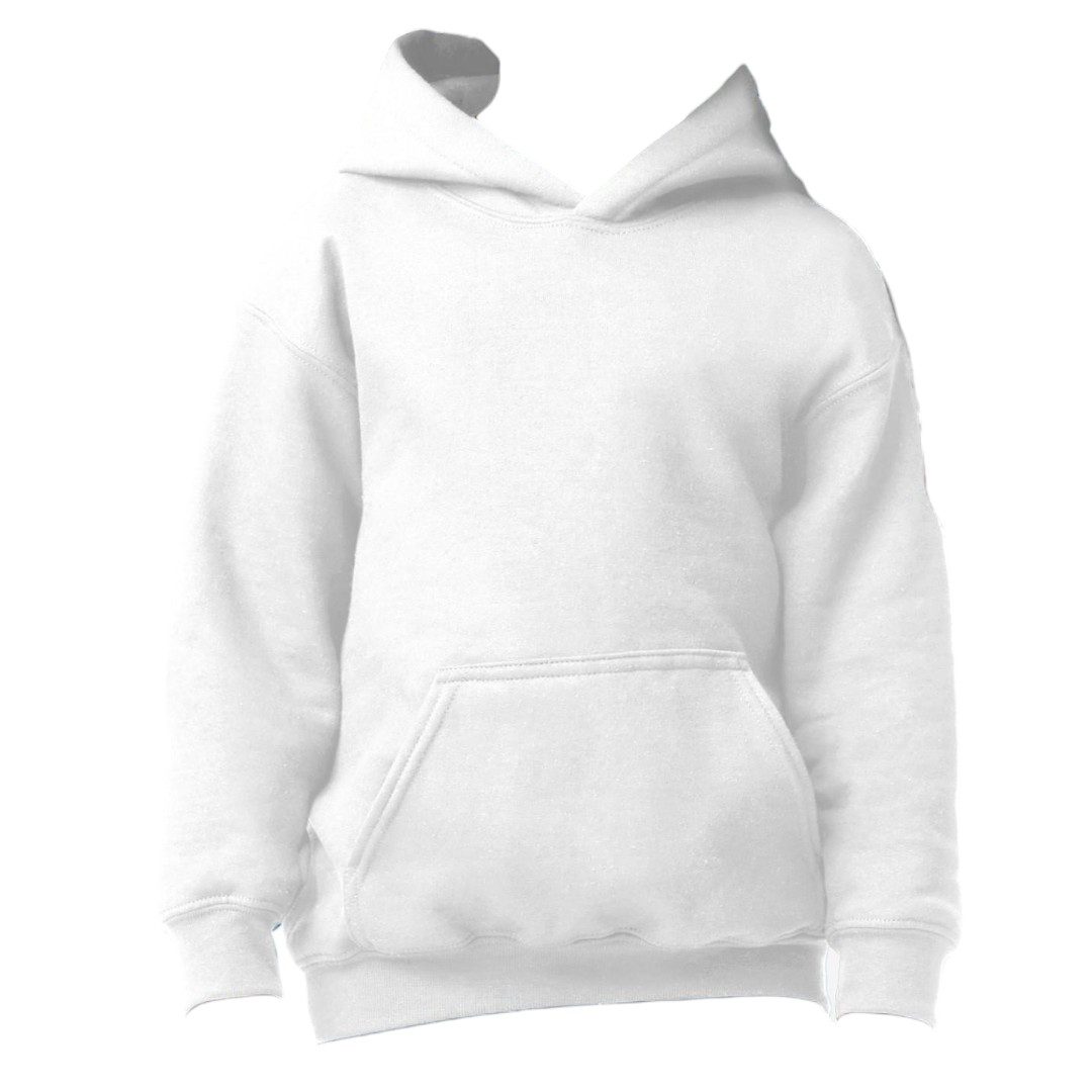 Kids White Hoodie for Fabric Decoration and Tie Dye