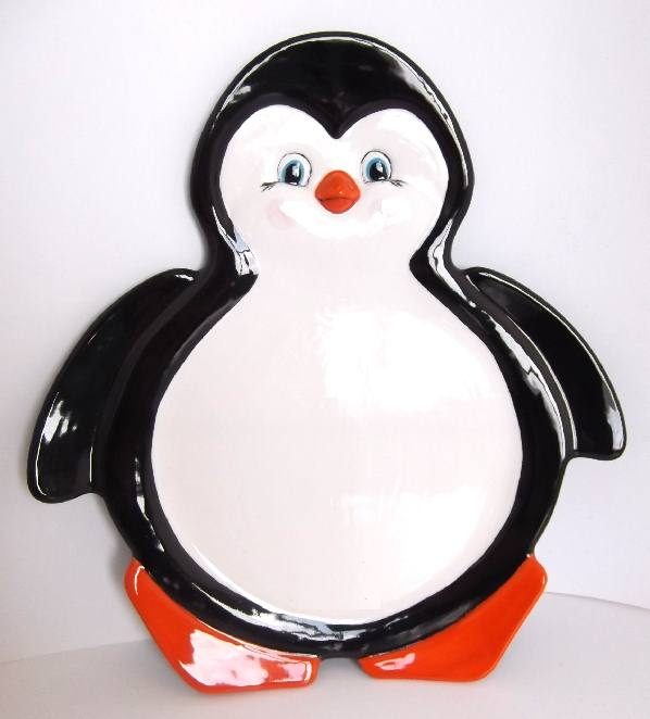 Penguin Plate- Bisque, Dinnerware, Bisqueware, Paint Your Own Pottery ...