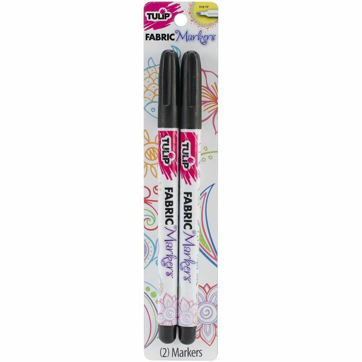 32035 Fine Tip Fabric Markers - Black (2 pack) by Tulip