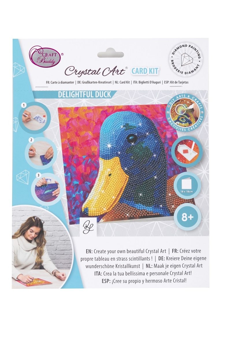 Duck- Crystal Art Card Kit 18x18cm