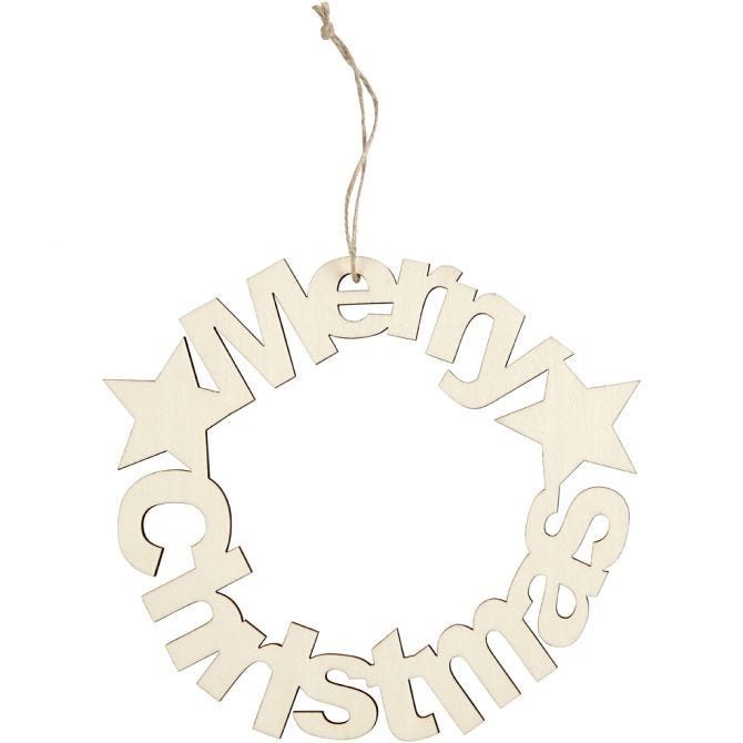 Wooden 'Merry Christmas' Decoration