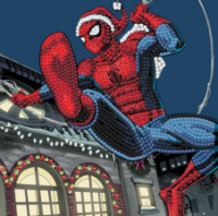 Festive Spiderman - Crystal Art Card Kit 18 x 18cm