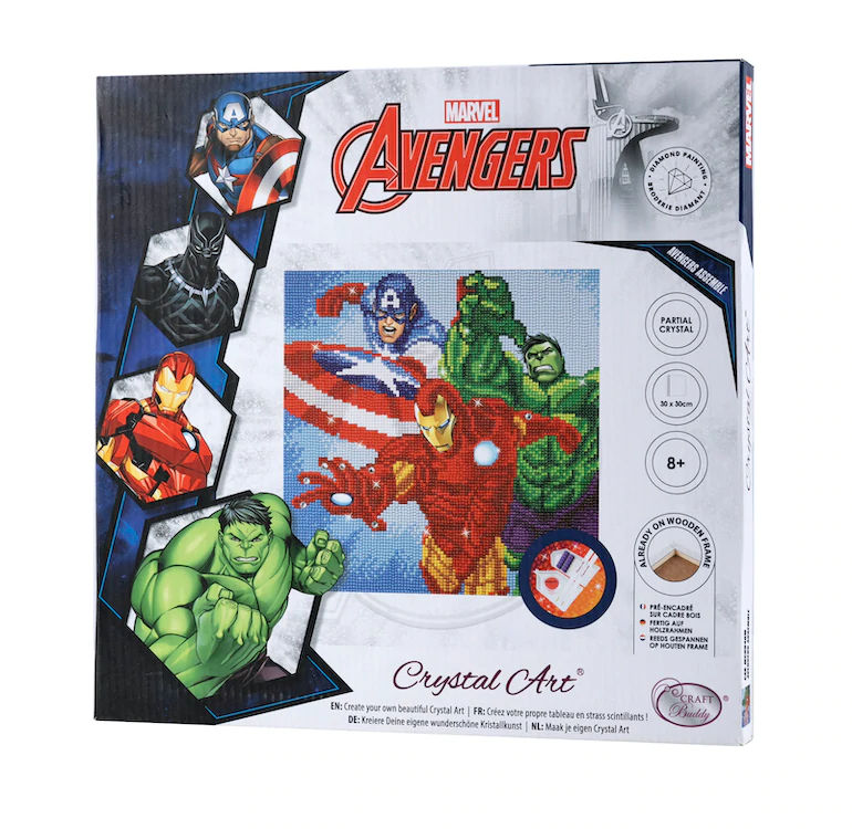 Superheroes 30 x 30cm Marvel Crystal Art Canvas Kit