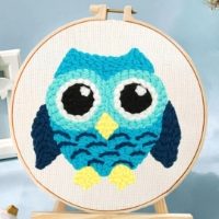 Blue Owl - Punch Needle Kit - 20 x 20cm
