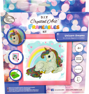 Unicorn Rainbow - Frameable Crystal Art 16x16cm pack