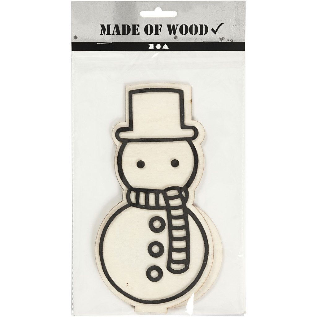 CH791947 Snowman Wooden Figure in pack
