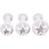 Star Clay Cutters with handle (3 pce)