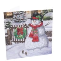 CCK-XM140 Smiling Snowman Crystal Art Card Craft Kit front view