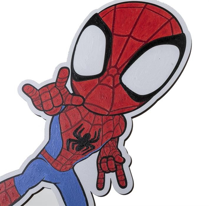 PBNBUD-MCU002 Spiderman Paint by Numbers Buddy Kit Finished Closeup