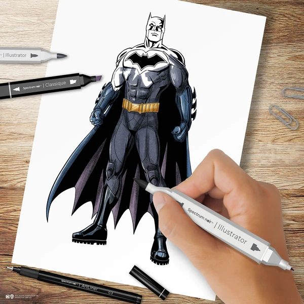 DC1-BATM Batman Fan Art Like a Pro Kit Spectrum Noir Colouring