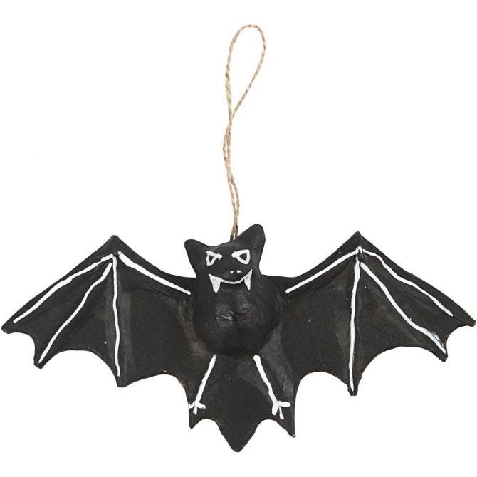 Bat - Papier Mache Hanging Ornament 22cm W