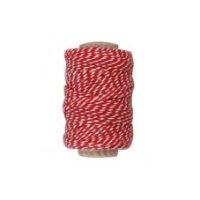 Red and White Cotton Cord  50m Roll CH50332
