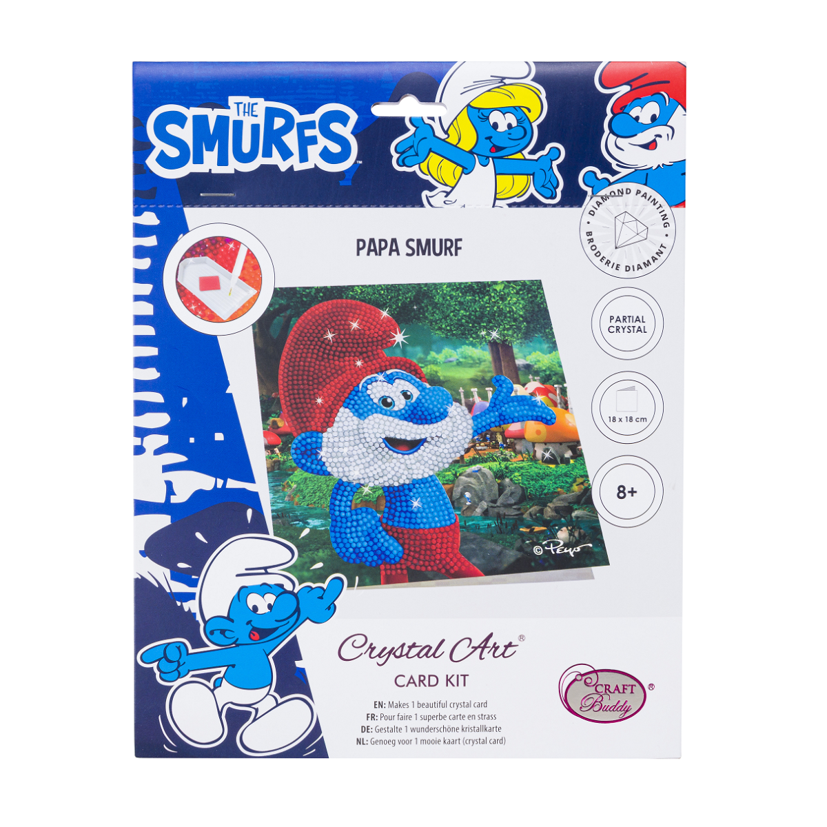 Papa Smurf 18 x 18cm Crystal Art Card Kit