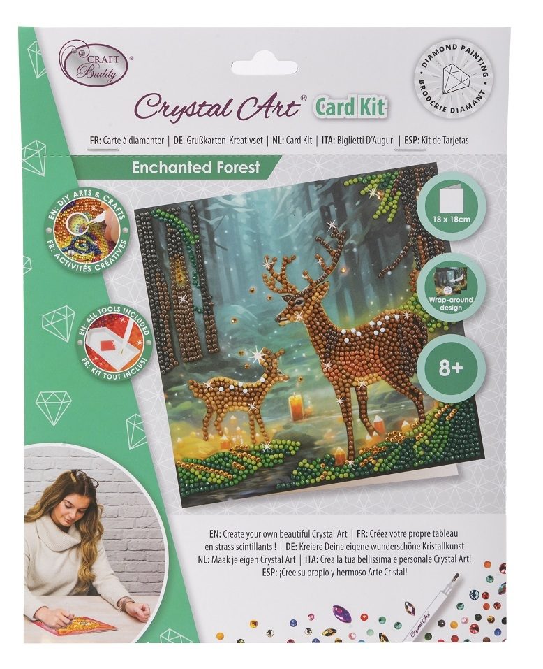 ENCHANTED FOREST 18 X 18CM CRYSTAL ART CARD