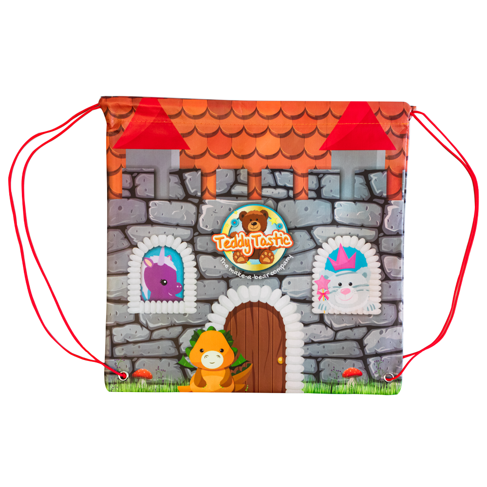 Castle Design Drawstring Bag (for Teddytastic Build your Own Bear Kits)