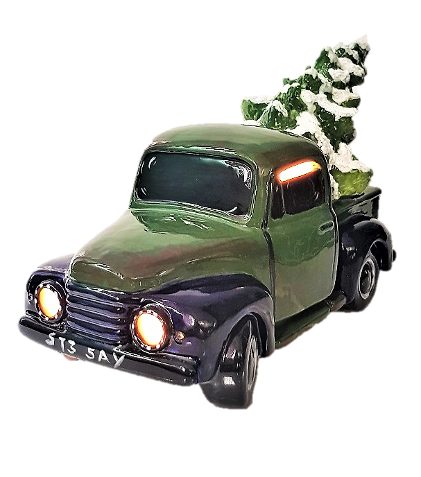 Vintage Truck with Christmas Tree with light fitting