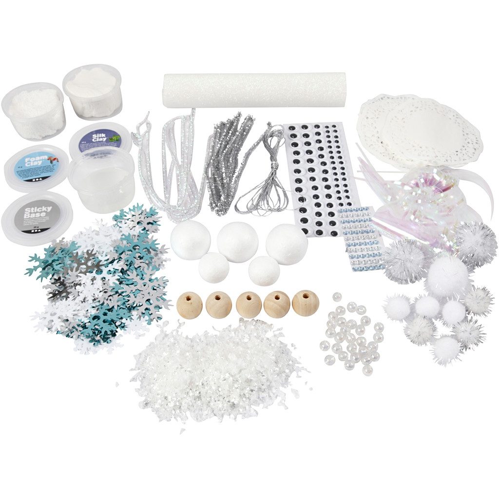 Winter Creative Box Set (Foam & Silk Clay) contents