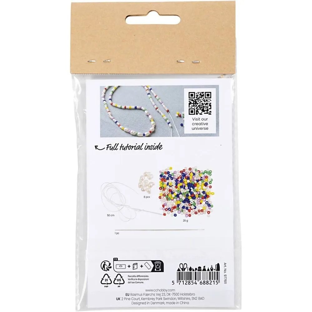 CH977611 Mini Craft Jewellery Kit, Freshwater Pearl Necklaces Reverse