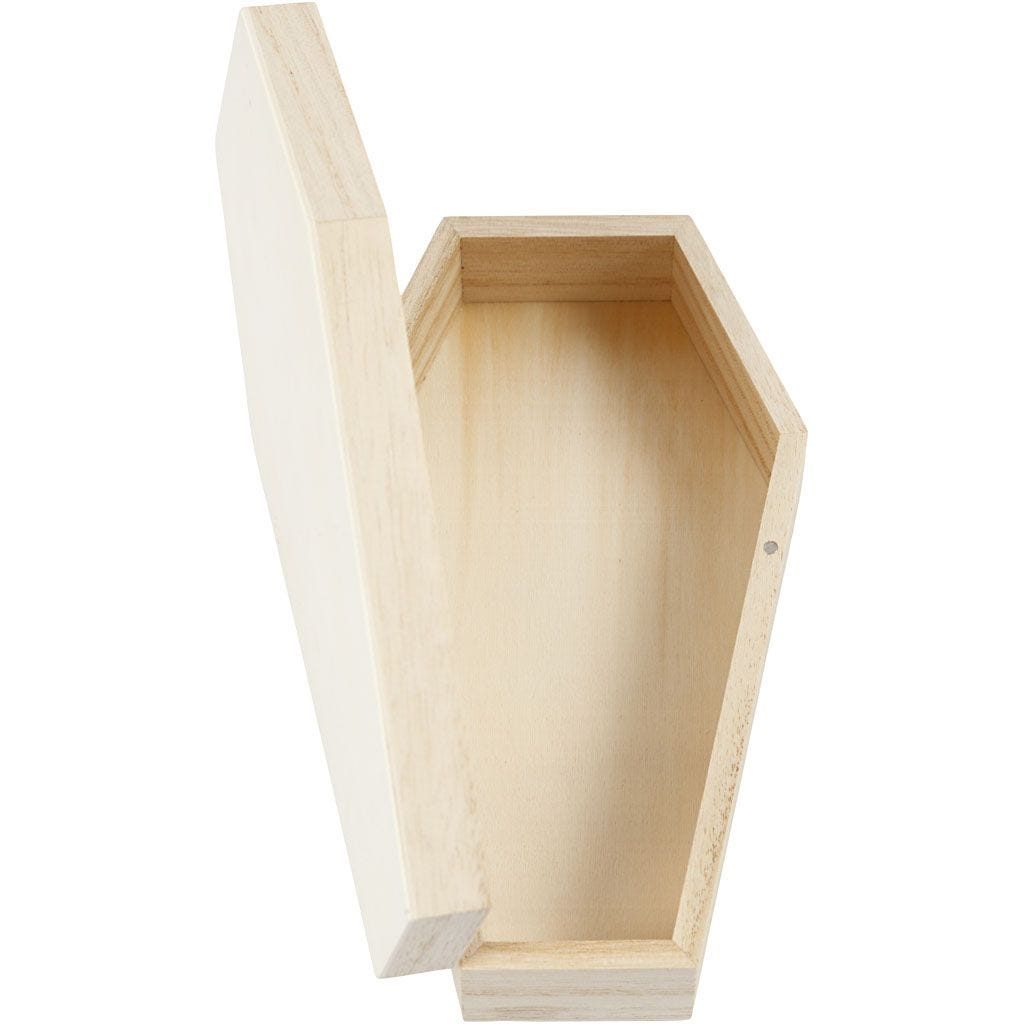 Wooden Coffin with magnetic lock 18cm W