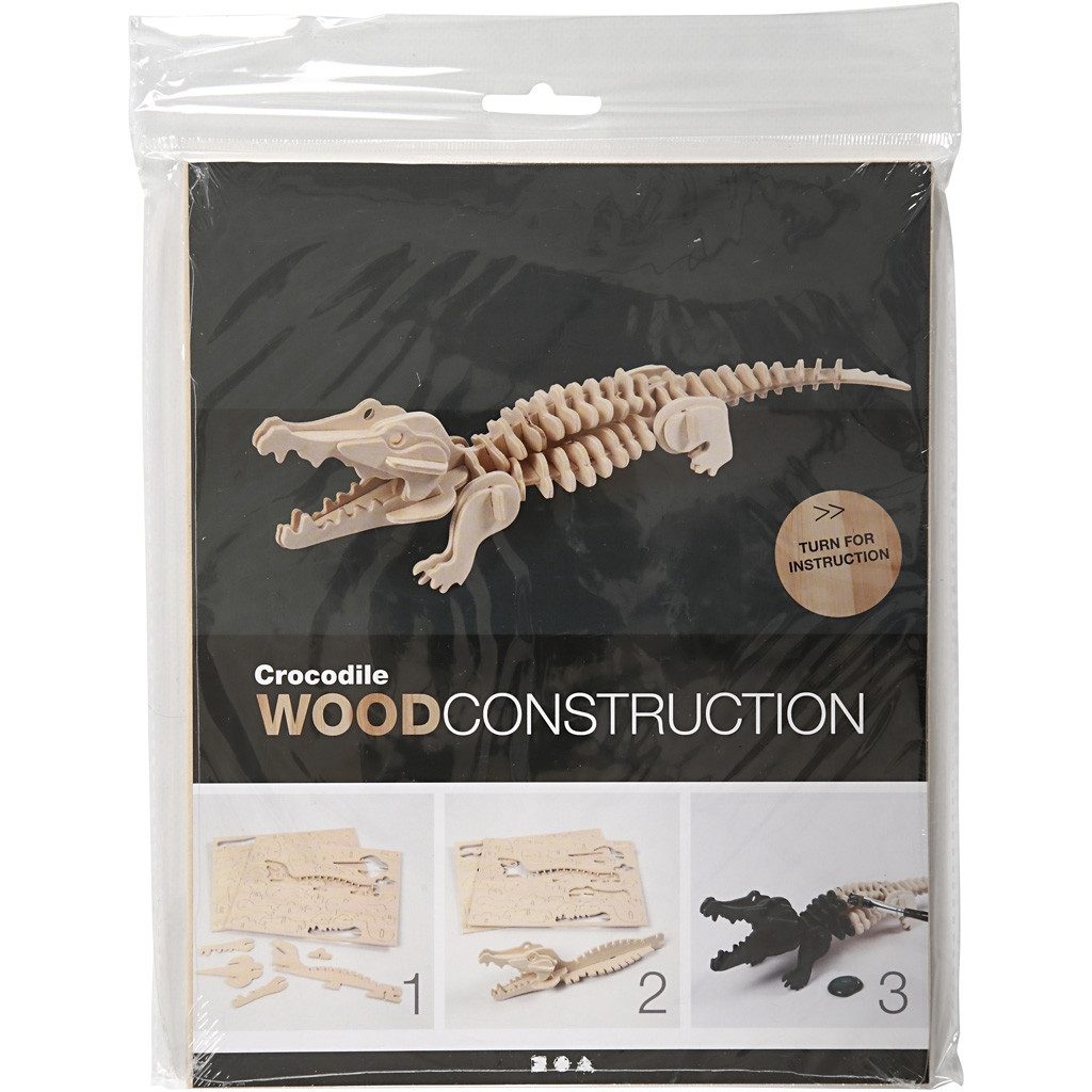 CH57863 3D Wooden Construction Kit - Crocodile