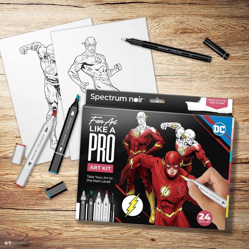 DC1-FLAS The Flash Fan Art Like a Pro Kit Spectrum Noir Contents Packaging