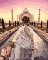 Romantic Stroll Taj Mahal - Paint By Numbers Framed 40x50cm