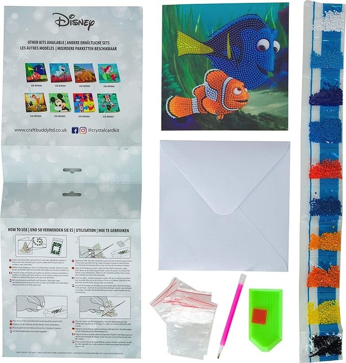 CCK-DNY800 Dory & Marlin Disney Crystal Art Card Kit (contents)