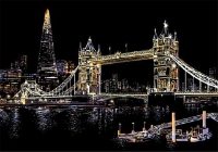 London Tower Bridge - Scratch painting A3