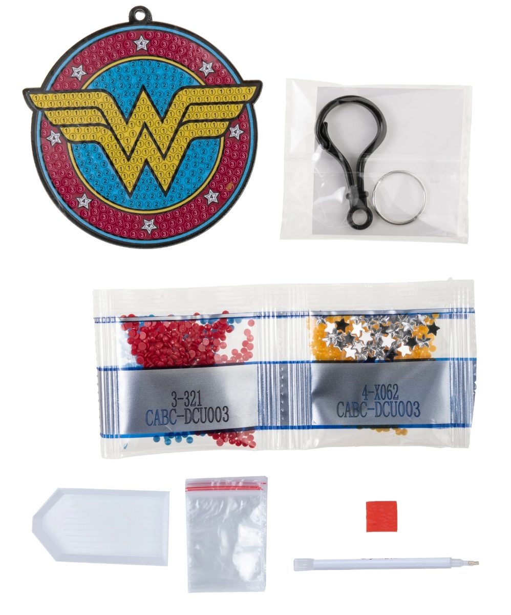 CABC-DCU003 Wonder Woman- DC Series Bag Charm Crystal Art Craft Kit Contents