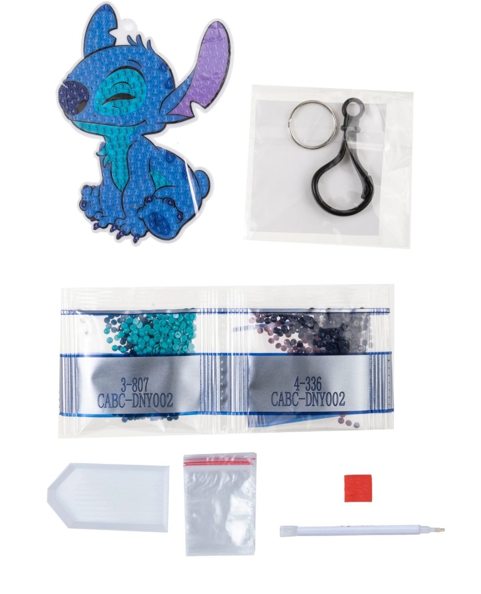 CABC-DNY002 Stitch - Disney Series Bag Charm Crystal Art Craft Kit Contents