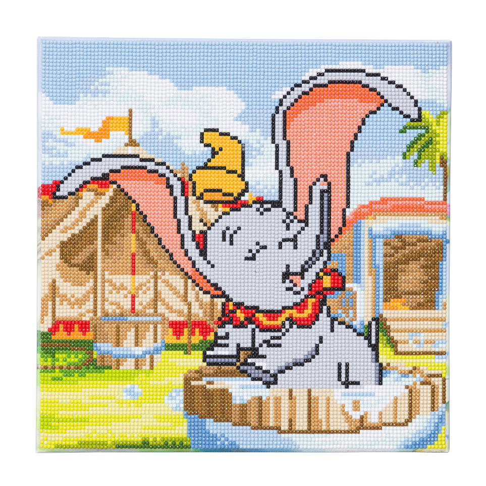 CAK-DNY712M: Dumbo's Bath, 30x30cm Disney Crystal Art Canvas Kit