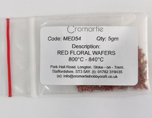 Red Floral Wafers for Enamel Jewellery 2.5g
