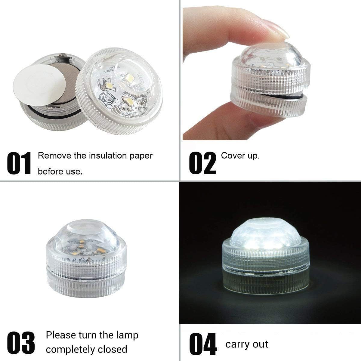 LED Battery Operated Twist Light - White