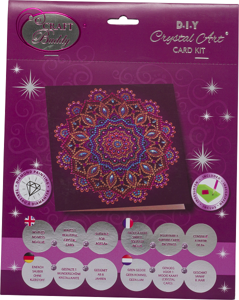 Purple Mandala - Crystal Art Card Kit 18 x 18cm