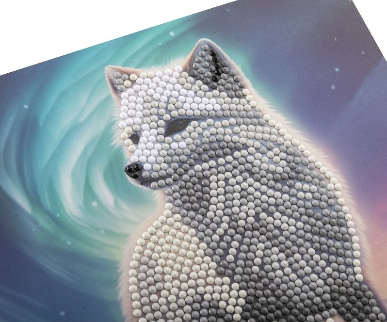 AURORA THE FOX 18 X 18CM CRYSTAL ART CARD