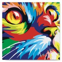 Feline Pop Art - Mini paint by numbers framed - 20 x 20cm