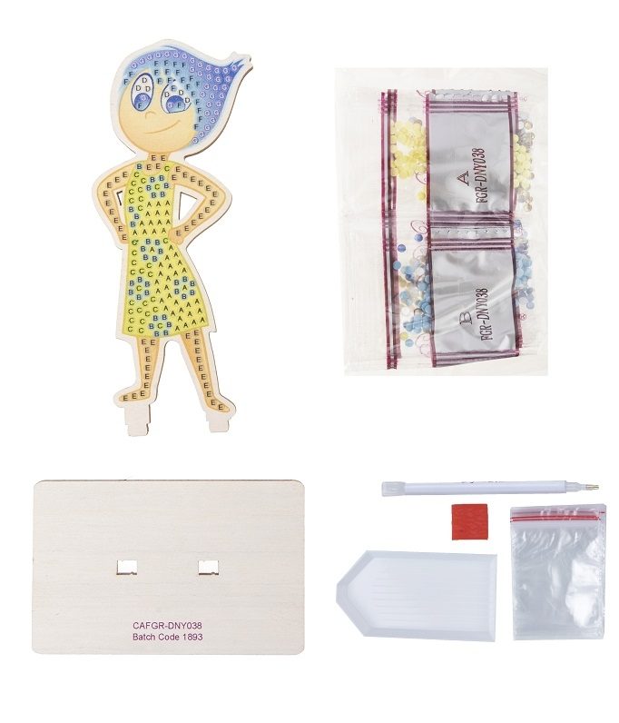 CAFGR-DNY038 Joy- Disney Crystal Art Buddy Kit contents