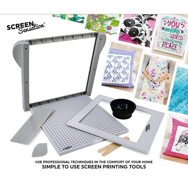 Screen Sensation Grey 12" x 12" Unit Collection - Unit, Frame, Squeeze, Palette Knife, Mixers and Bowl