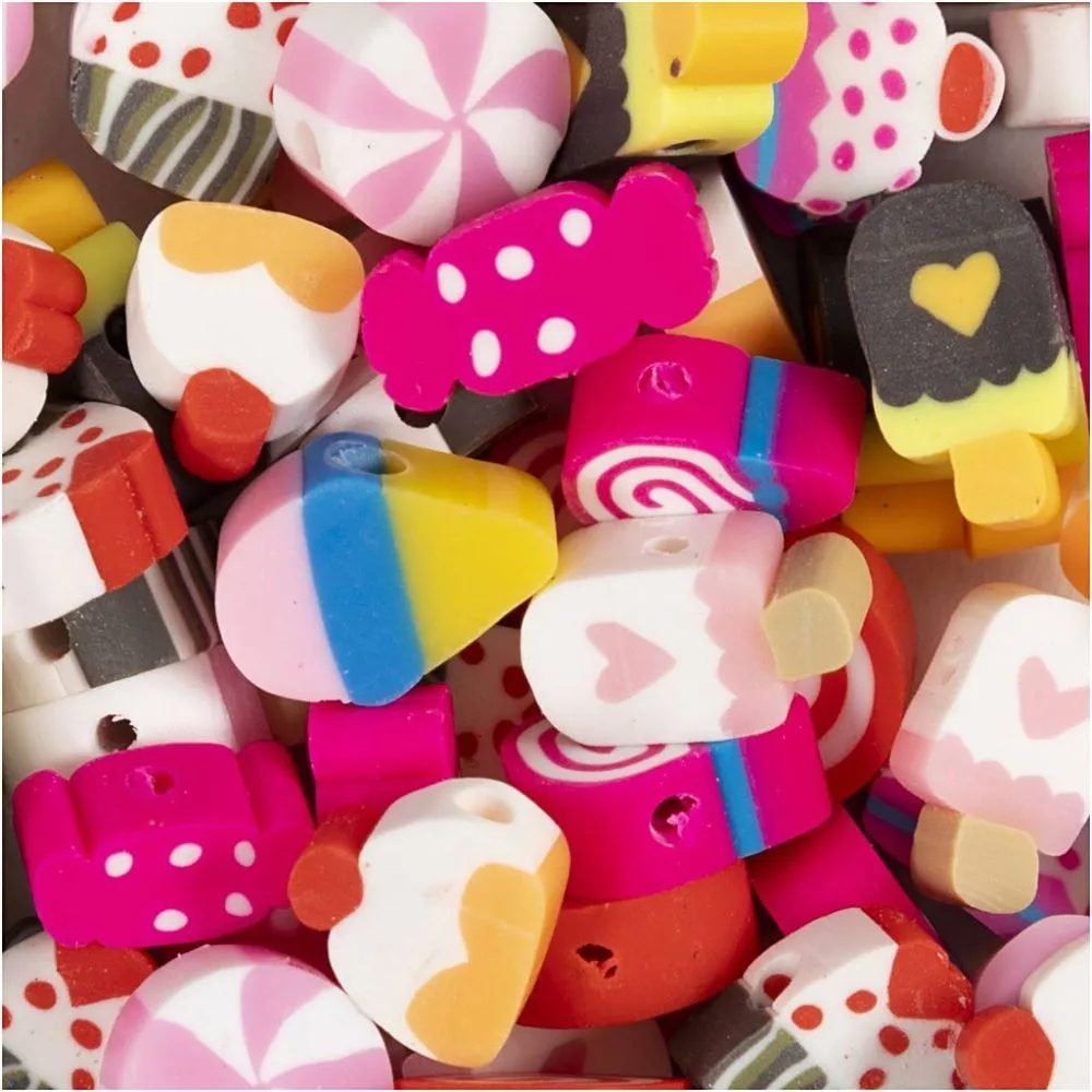 CH696080 Figure Beads for Jewellery, Candy Cakes and Ice Cream