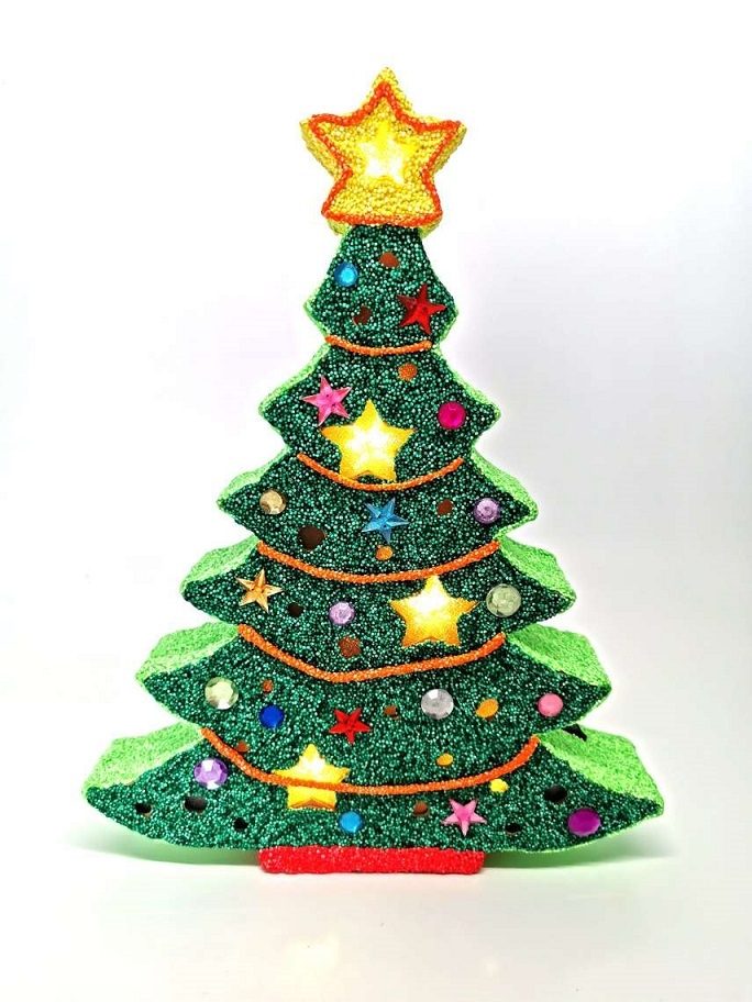 Papier Mache Light Up Christmas Tree