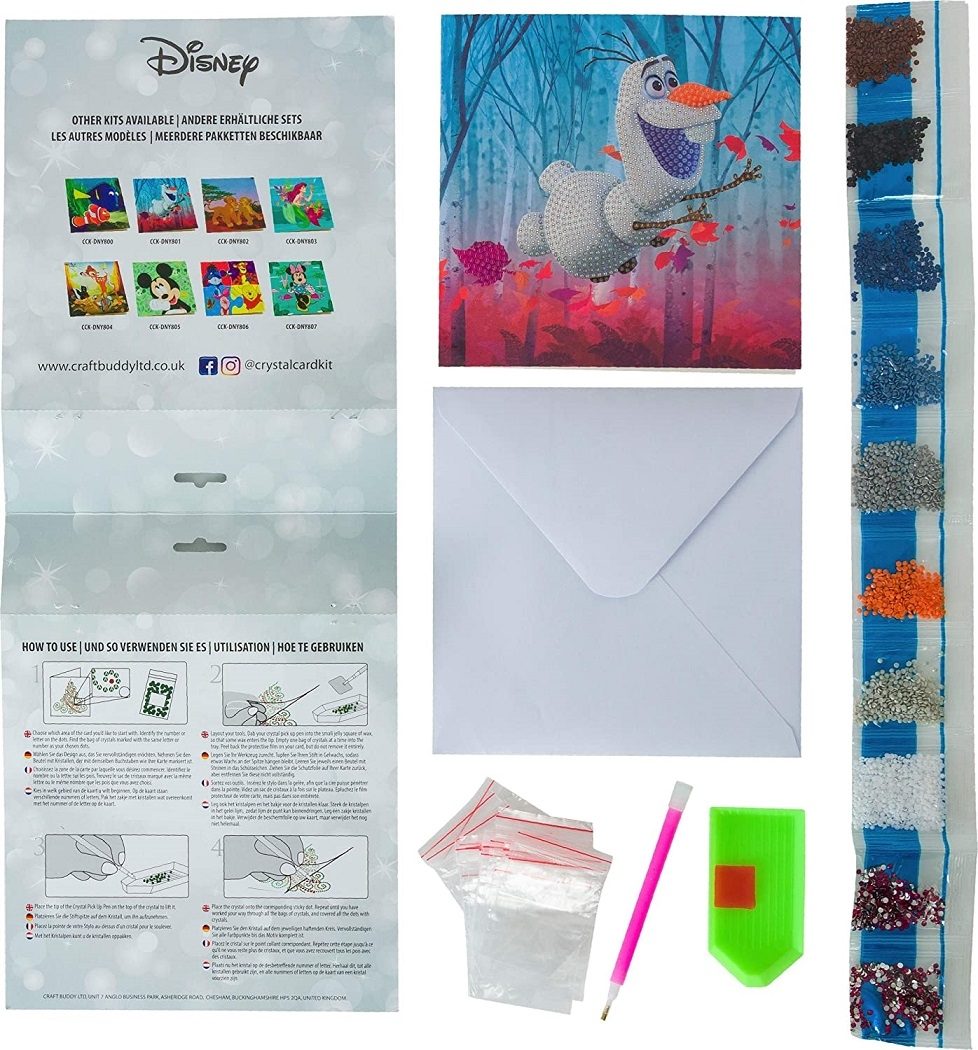 CCK-DNY801 Floating Olaf, Disney Crystal Art Card-  contents
