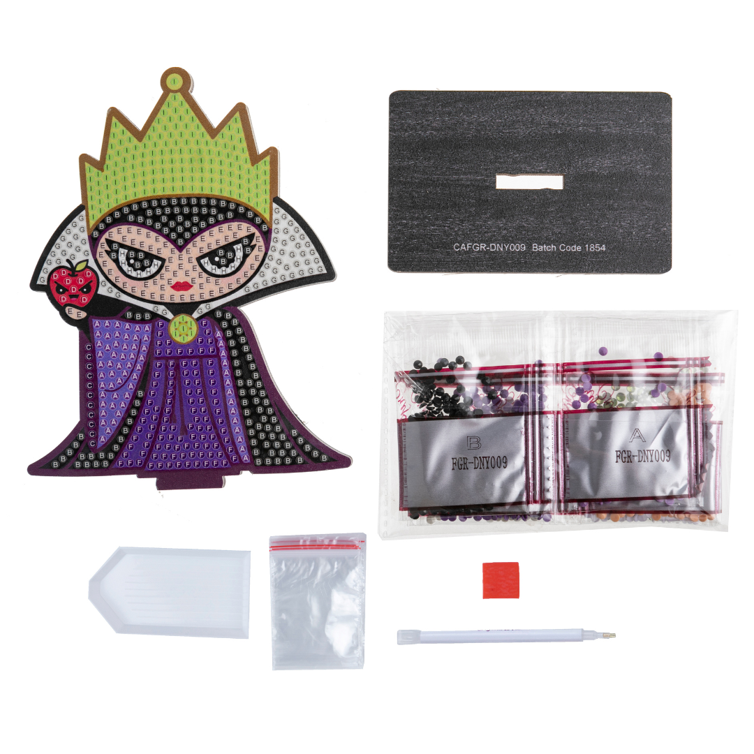 CAFGR-DNY009 Evil Queen - Crystal Art Buddy Kit contents