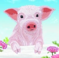 Pig on the Fence 18 x 18cm Crystal Art Card Kit