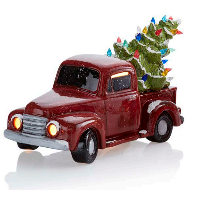 Vintage Truck with Tree Lit Up